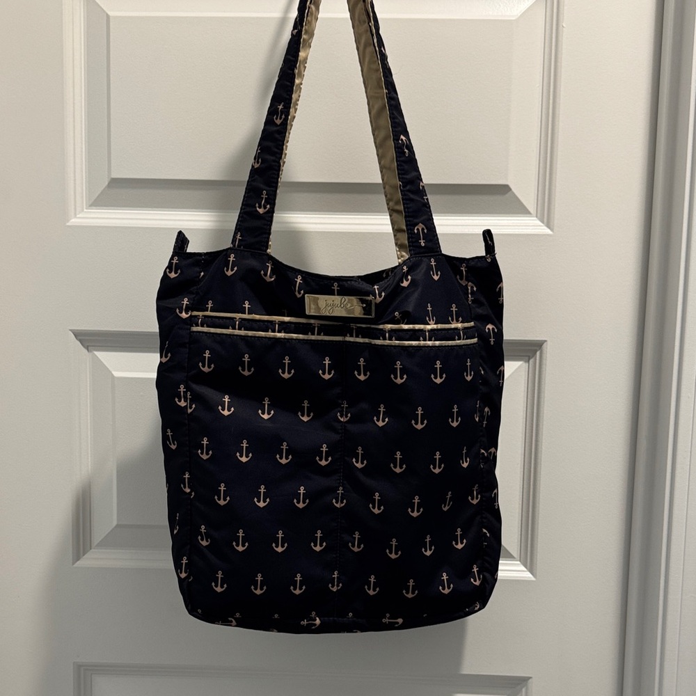 Ju-Ju-Be Navy Tote with Anchor Print